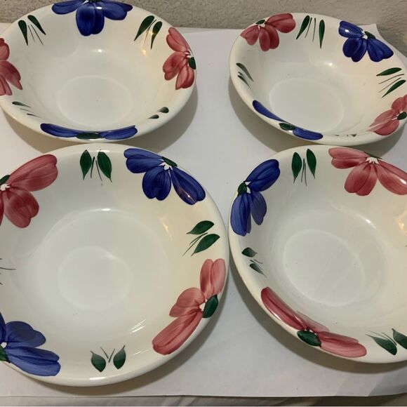 Set of 4 Furio Jewflora Hand Decorated 8" Soup Pasta Bowl made in Italy G23 - Picture 2 of 8